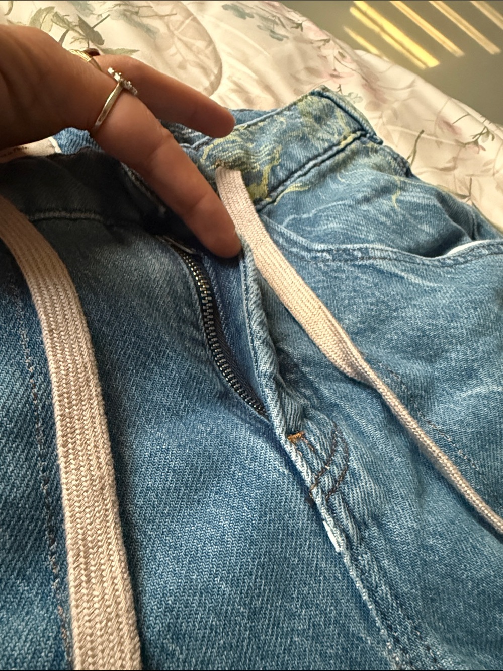 Pilcro unique Blue Floral-Print Denim Jeans size 28P cotton very comfortable - Picture 8 of 11